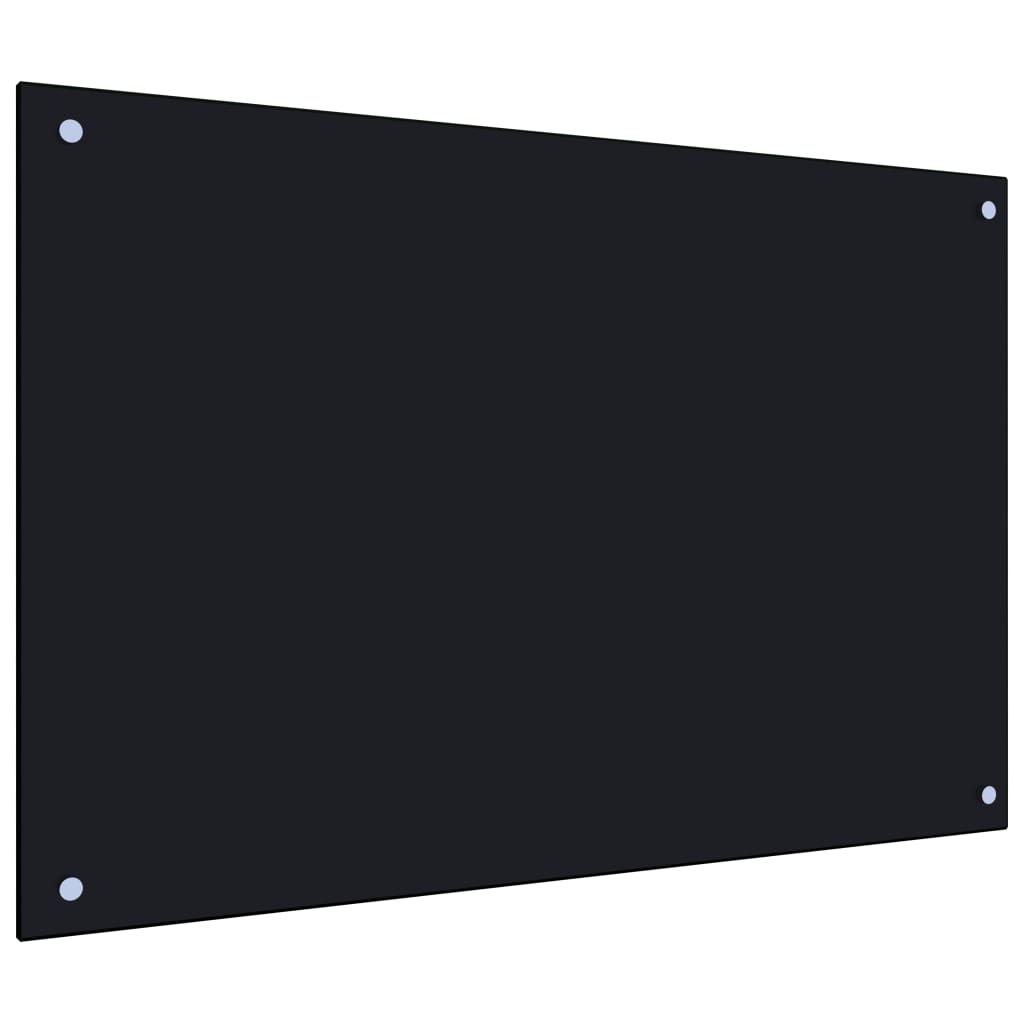 Berkfield Kitchen Backsplash Black 90x60 cm Tempered Glass