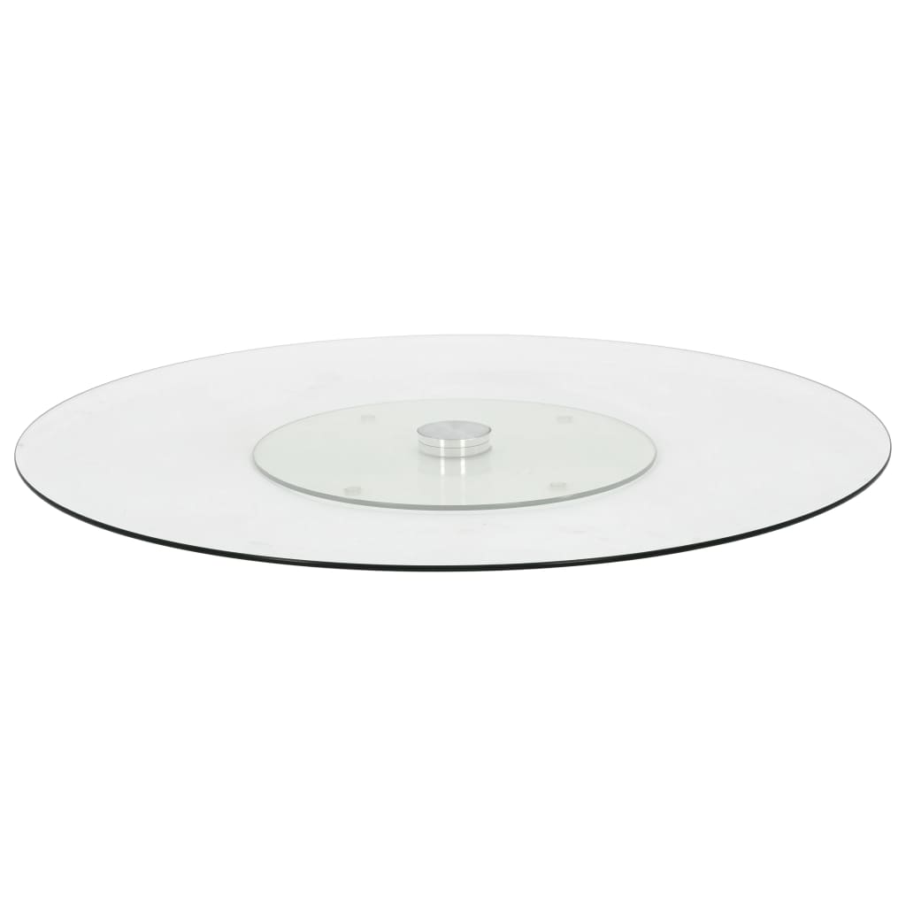 Berkfield Rotating Serving Plate Transparent 60 cm Tempered Glass