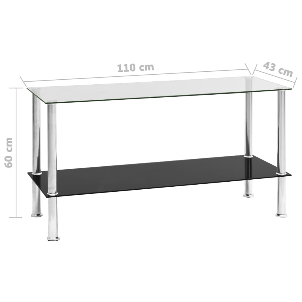 Berkfield Coffee Table Transparent 110x43x60 cm Tempered Glass