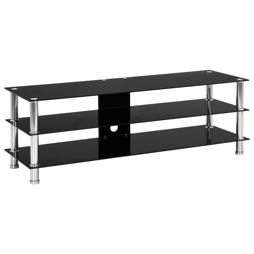 Berkfield TV Stand Black 120x40x40 cm Tempered Glass