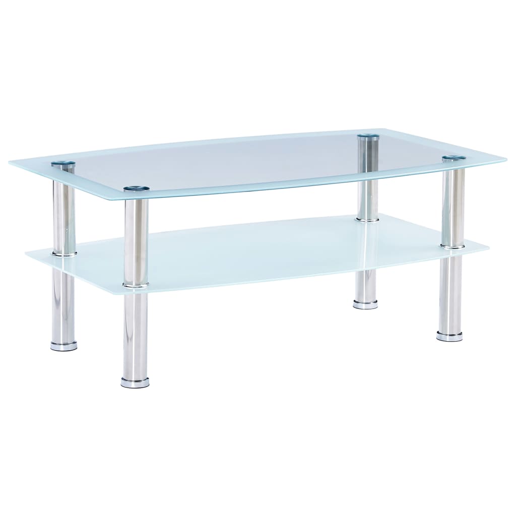 Berkfield Coffee Table White 100x60x42 cm Tempered Glass