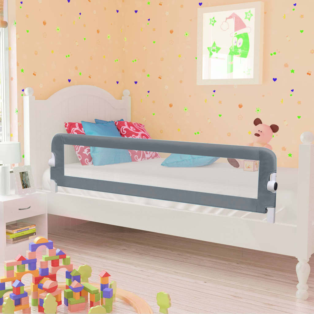 Berkfield Toddler Safety Bed Rail Grey 150x42 cm Polyester