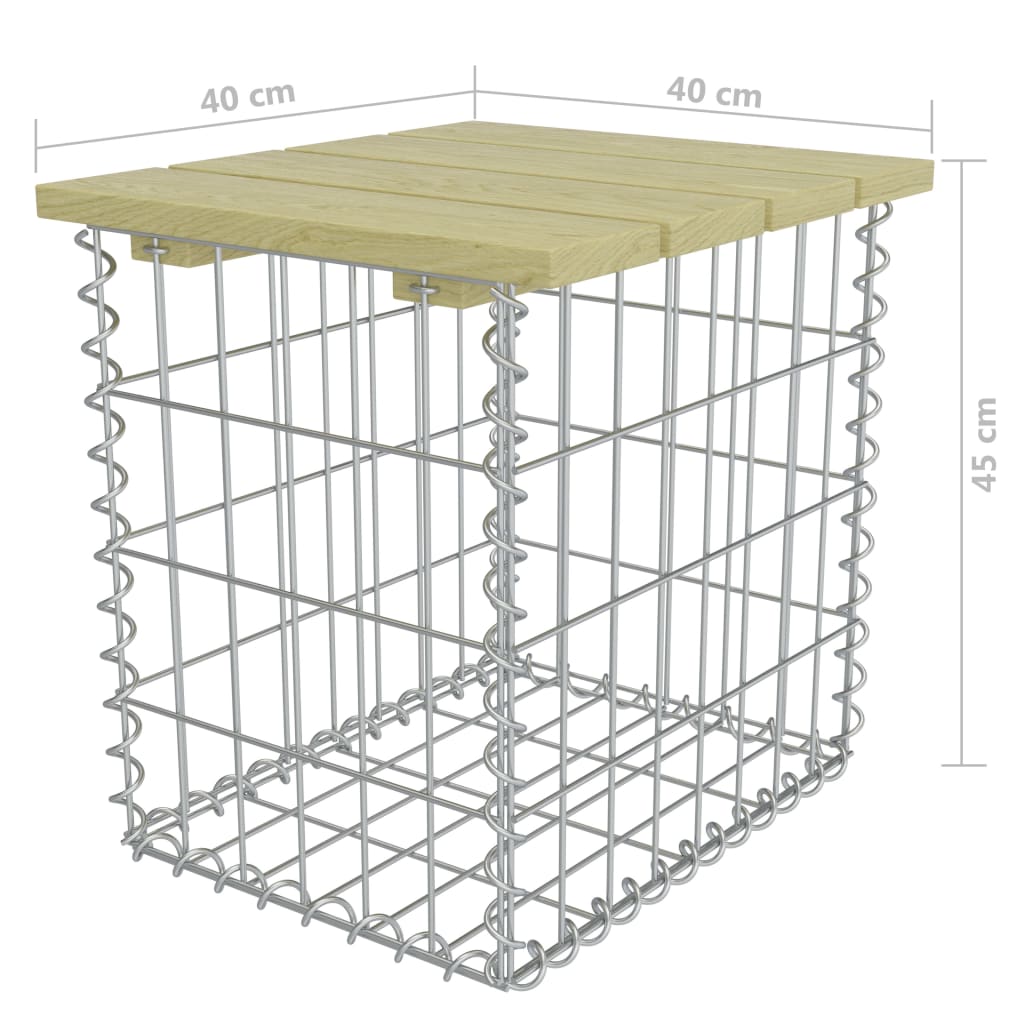Berkfield Garden Footstool 40x40x45 cm Galvanised Steel Pinewood