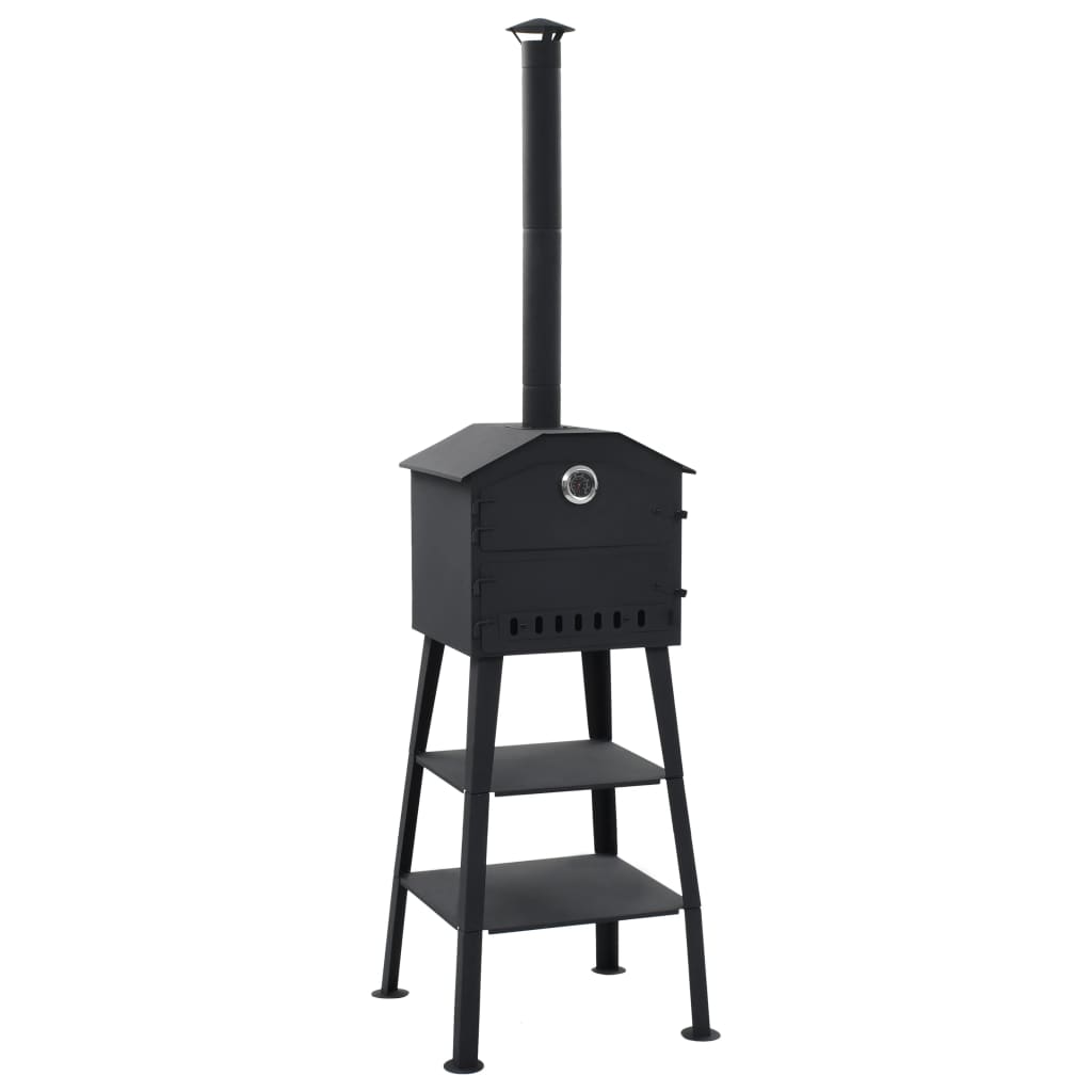 Berkfield Outdoor Pizza Oven Charcoal Fired with 2 Fireclay Stones
