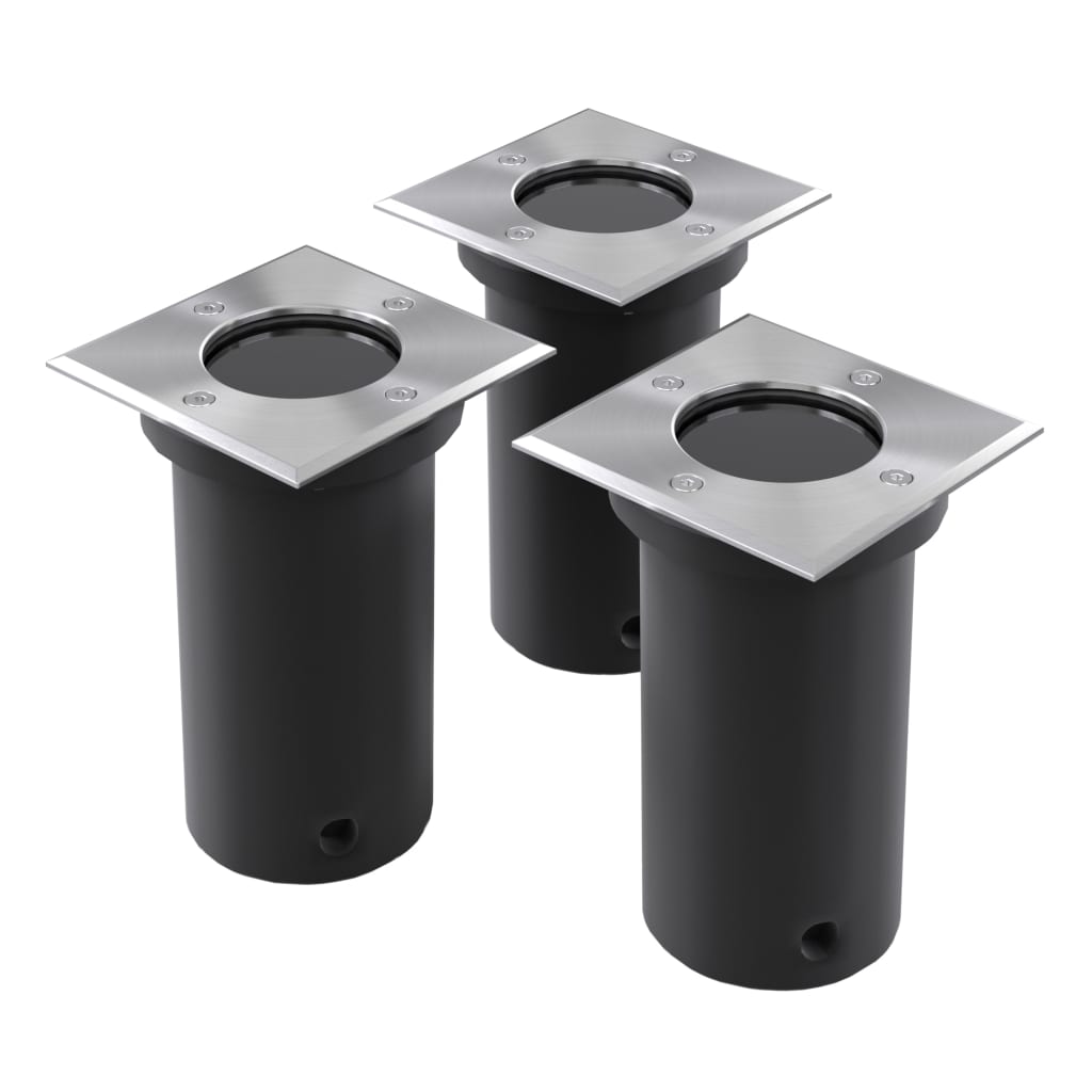 Berkfield Outdoor Ground Lights 3 pcs Square