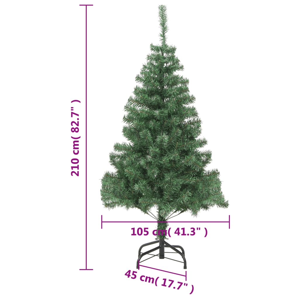 Berkfield Artificial Christmas Tree with Steel Stand 210 cm 910 Branches