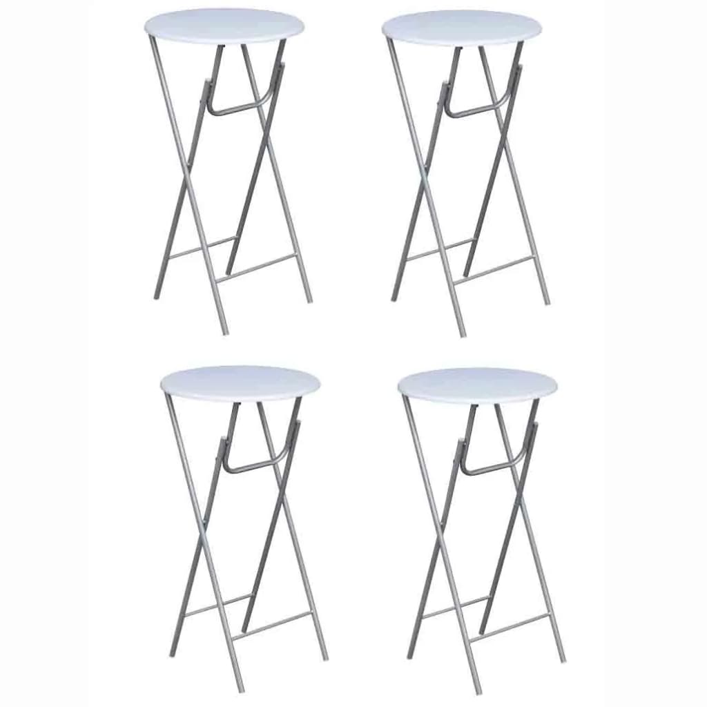 Berkfield Bar Tables 4 pcs with MDF Tabletop White
