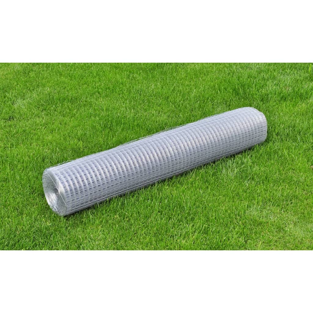Berkfield Mesh Fence Galvanised Steel Square 1x25 m Silver