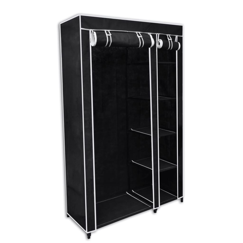 Berkfield Folding Wardrobe Black 110x45x175 cm