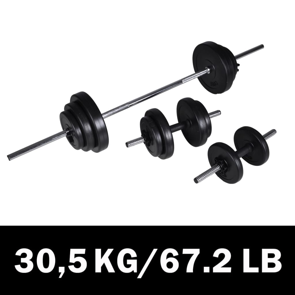 Berkfield Barbell +2 Dumbbell Set 30.5kg