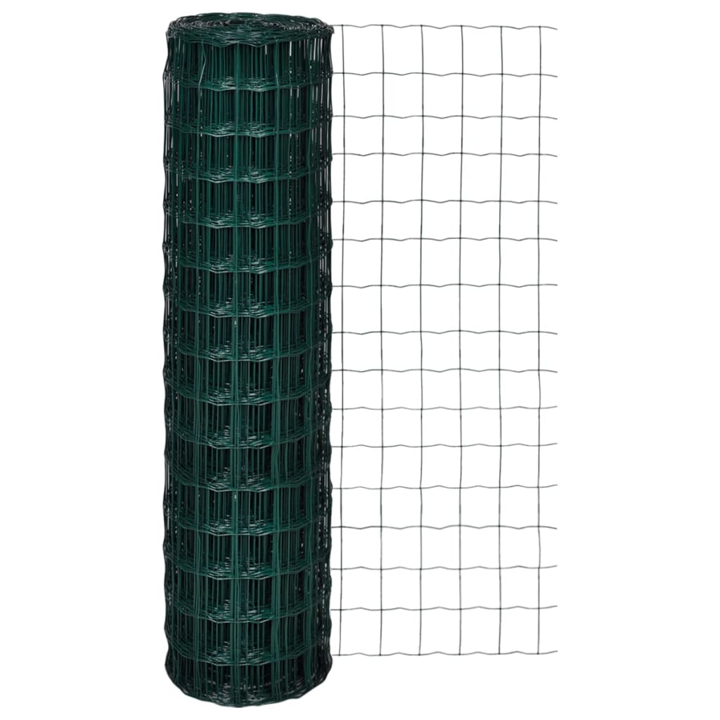 Berkfield Euro Fence Steel 25x1.5 m Green