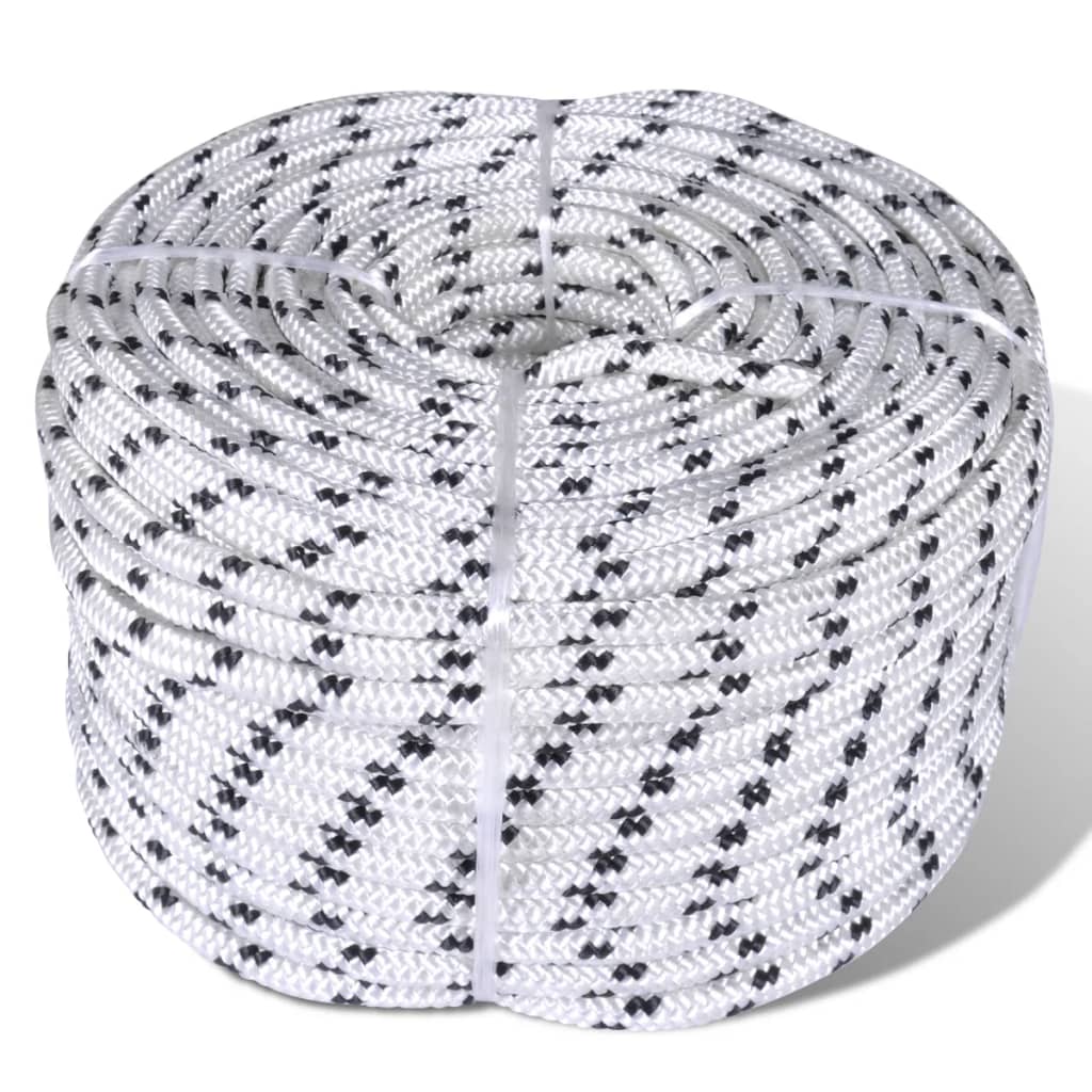 Berkfield Braided Rope Coil Boat Line Polyester 8 mm x 50 m