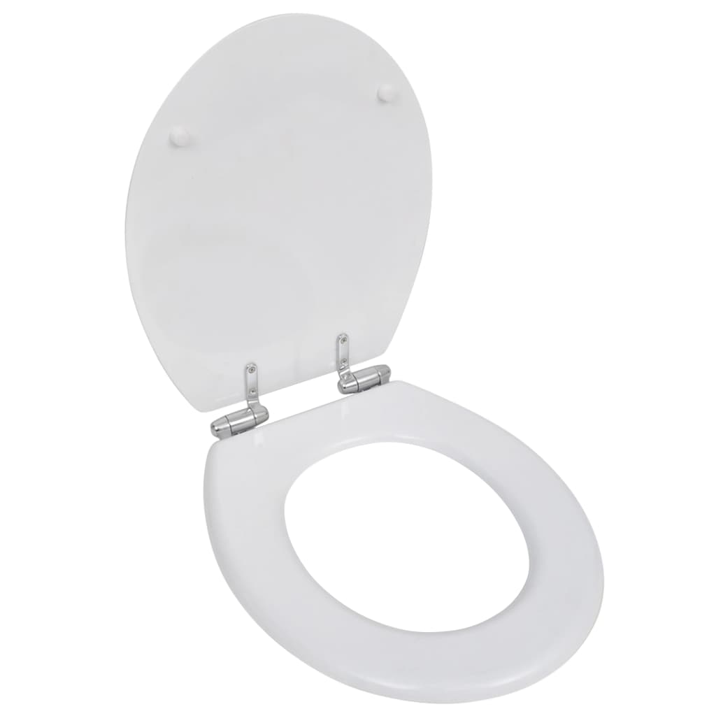 Berkfield WC Toilet Seat MDF Soft Close Lid Simple Design White