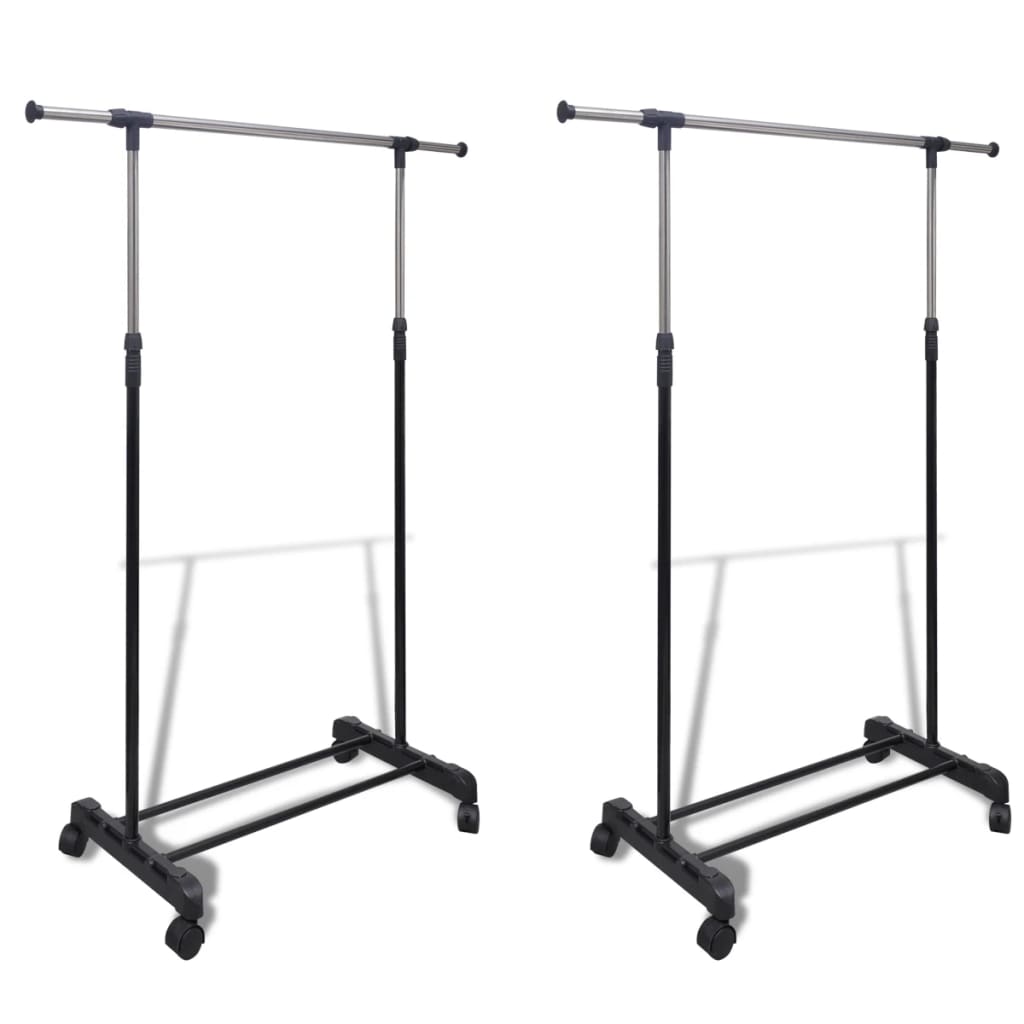 Berkfield Adjustable Clothes Racks 2 pcs 1 Hanging Rail – Berkfield Home