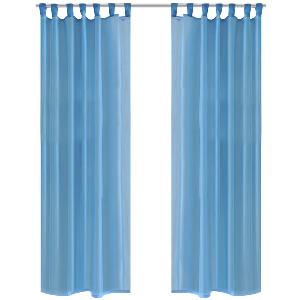 Turquoise Sheer Curtain 140 x 245 cm 2 pcs