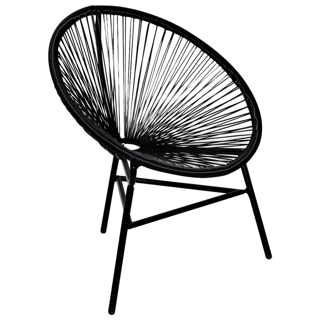 Berkfield Garden Moon Chair Poly Rattan Black