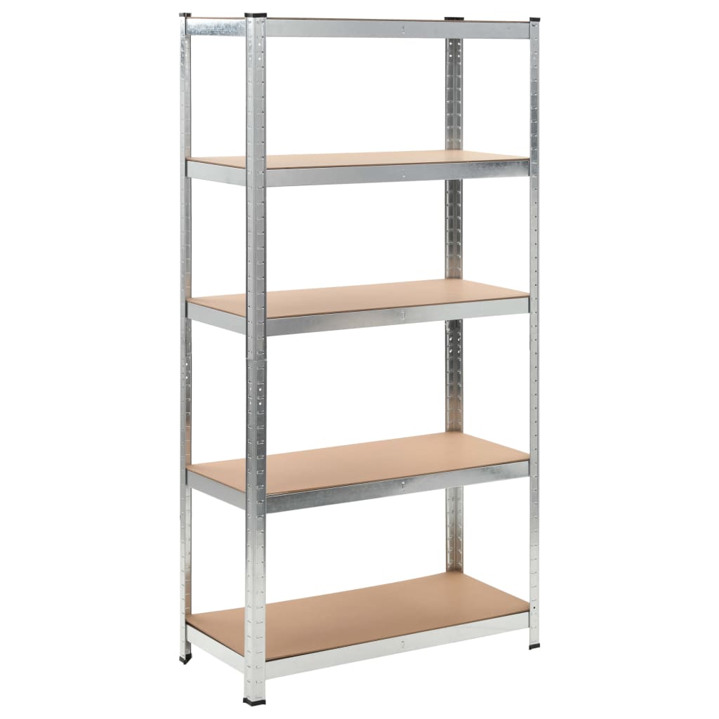 Berkfield 5-Layer Heavy-duty Shelf Silver Steel&Engineered Wood