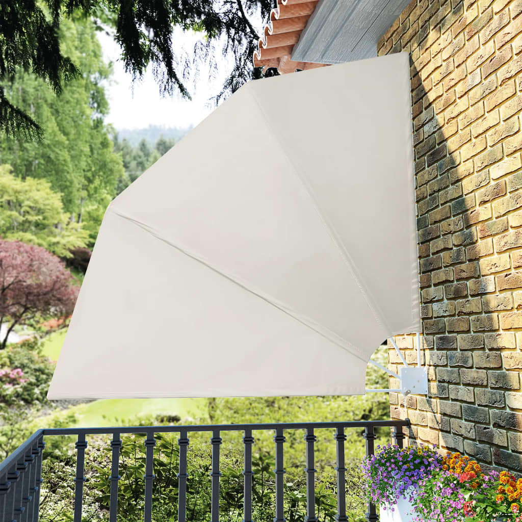 Berkfield Collapsible Balcony Side Awning Cream 210x210 cm