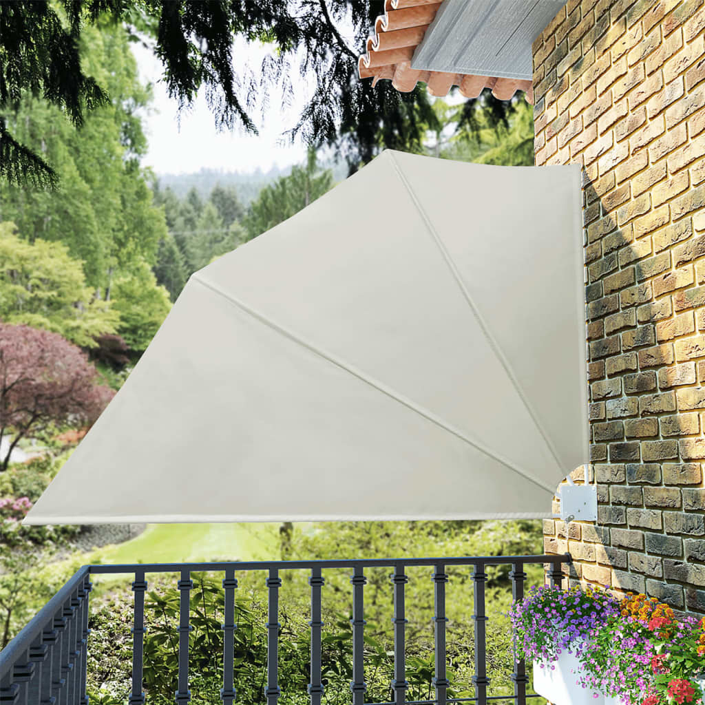 Berkfield Collapsible Balcony Side Awning Cream 160x240 cm