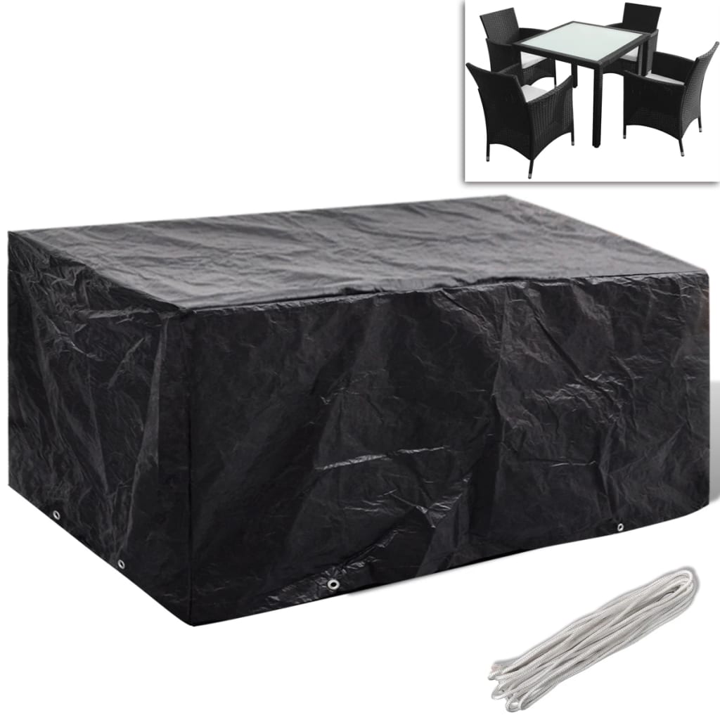 Berkfield Garden Furniture Cover 4 Person Poly Rattan Set 8 Eyelets 180 x 140cm