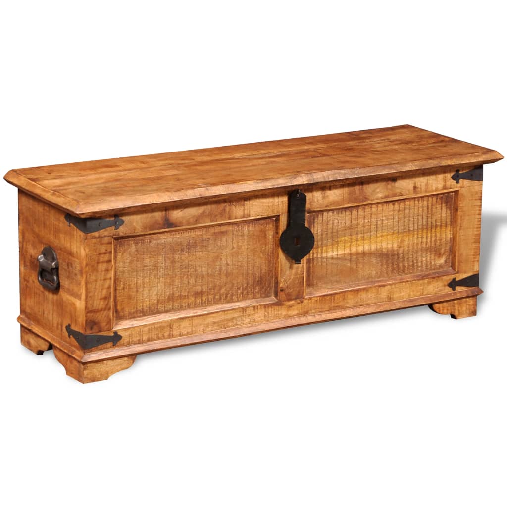 Berkfield Storage Chest Rough Mango Wood