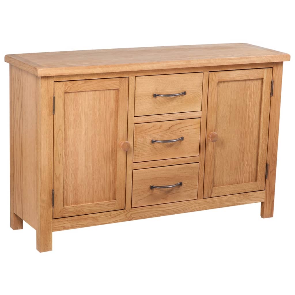 Berkfield Sideboard with 3 Drawers 110x33.5x70 cm Solid Oak Wood