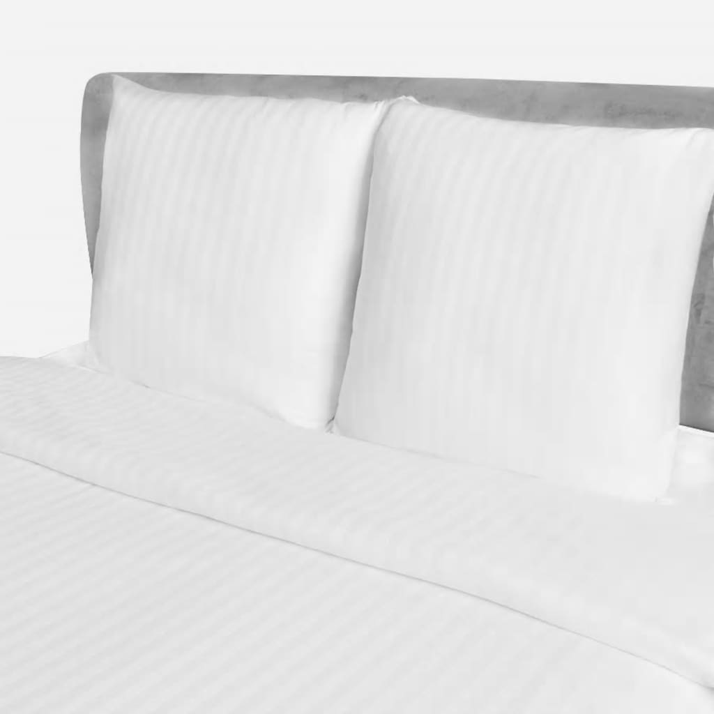 Berkfield Cotton Satin Striped Duvet Cover & 2 Pillowcases 200x220/80x80cm