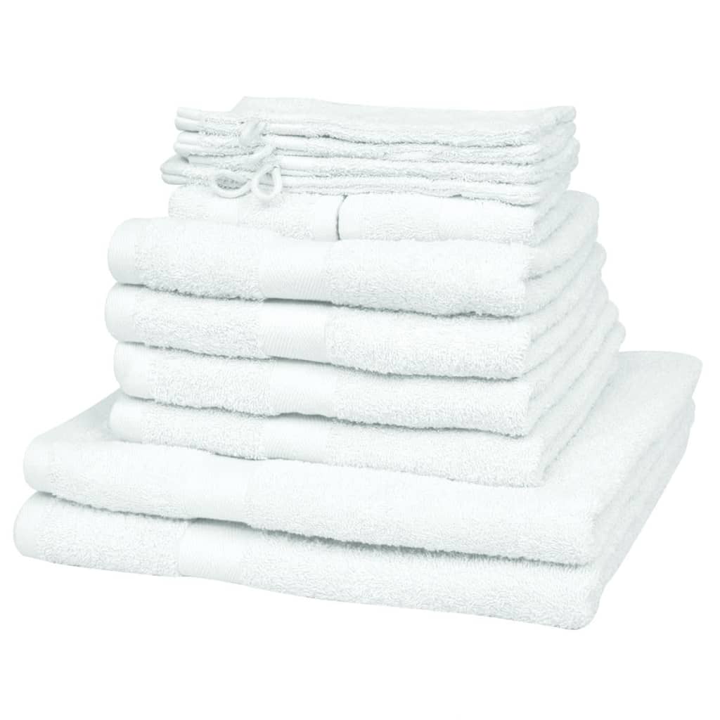 Berkfield 12 Piece Home Towel Set Cotton 500 gsm White