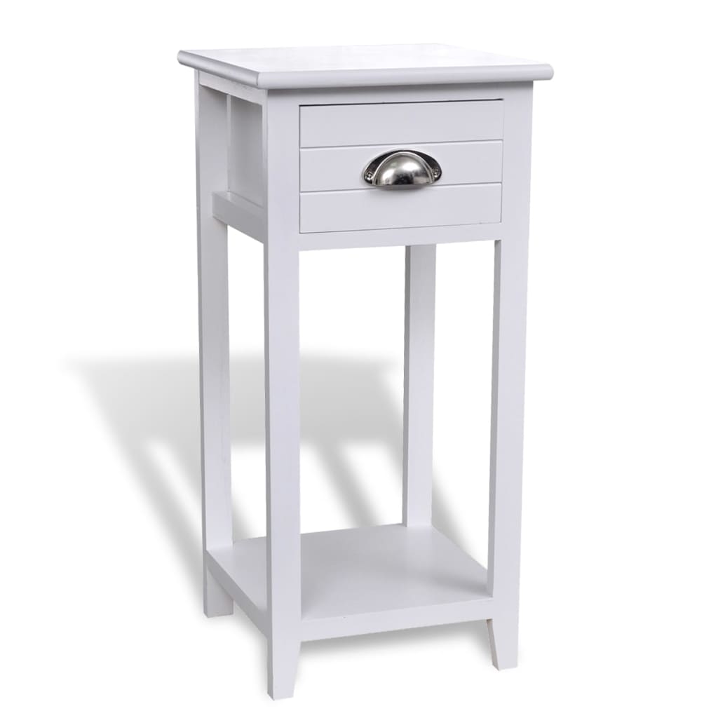 Berkfield Nightstand with 1 Drawer White