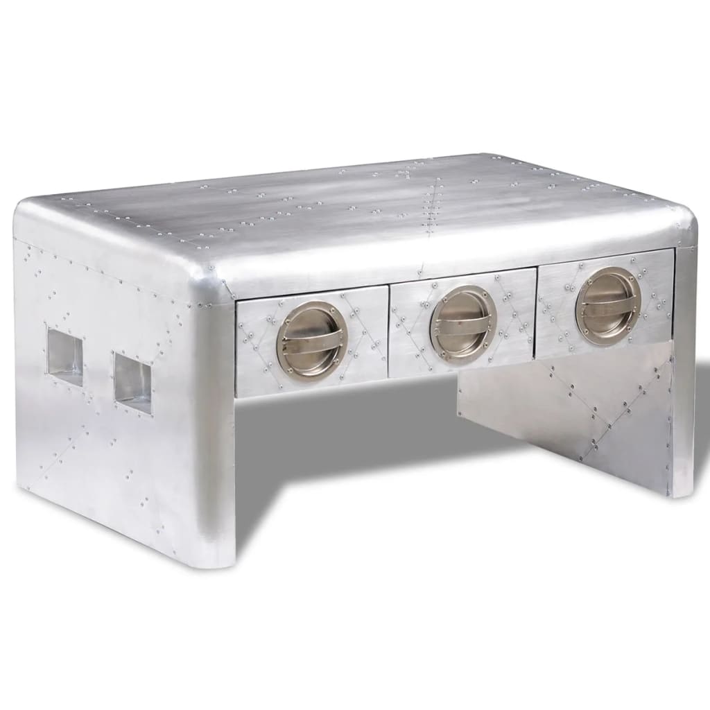 Berkfield Aviator Coffee Table 3 Drawers Vintage Aircraft Airman Style