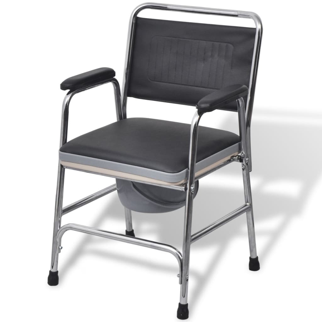 Berkfield Commode Chair Steel Black