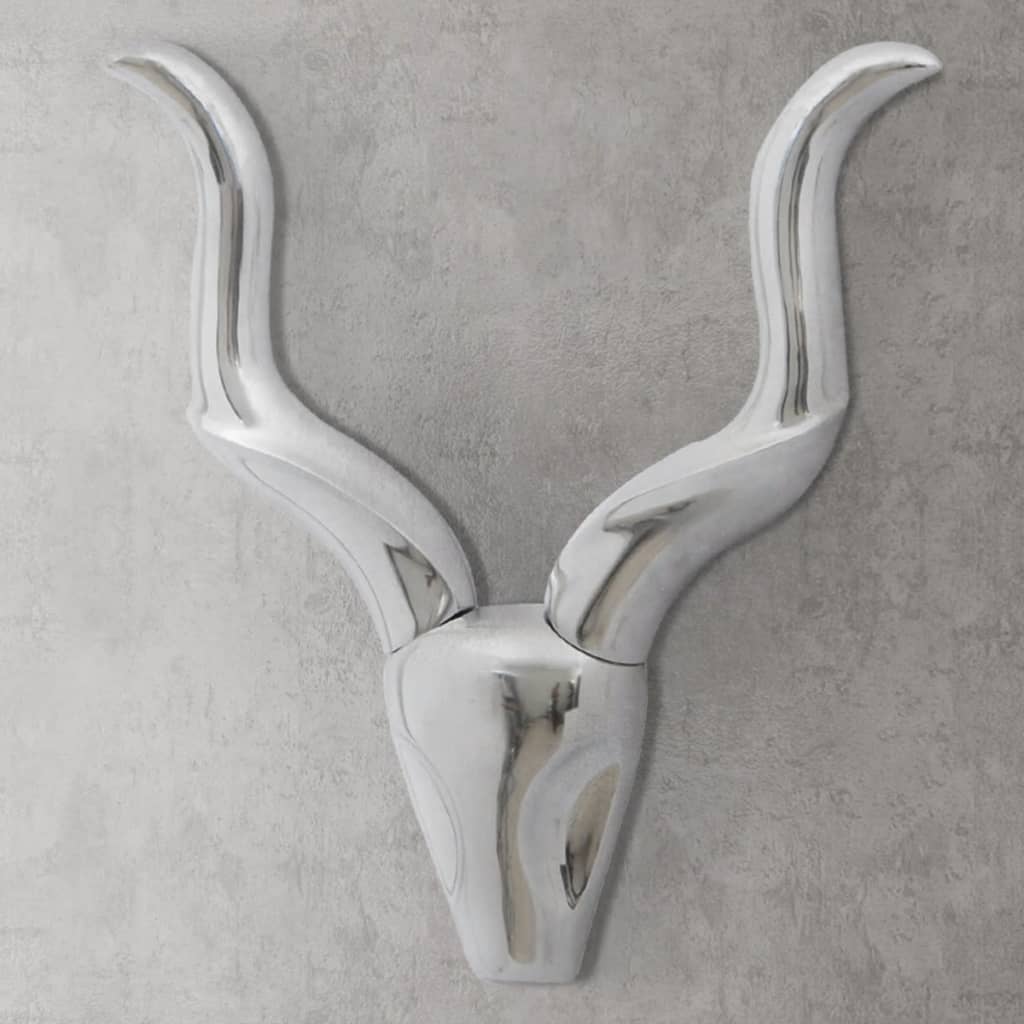 Wall Mounted Aluminium Gazelle‰۪s Head Decoration Silver 50 cm