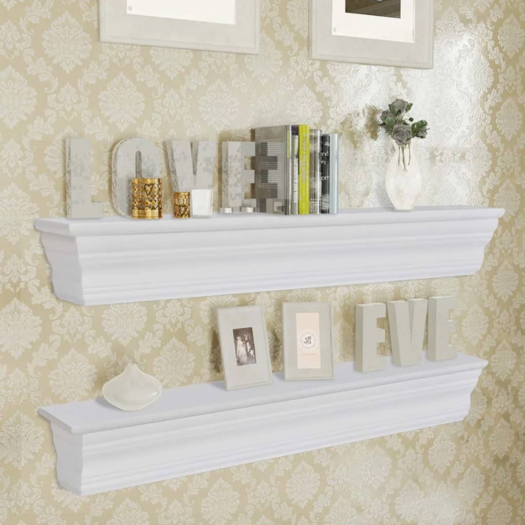 Berkfield Wall Shelves Aaliyah 2 pcs White
