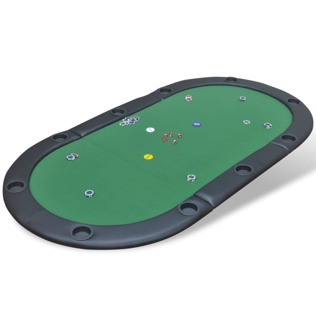 Berkfield 10-Player Foldable Poker Tabletop Green