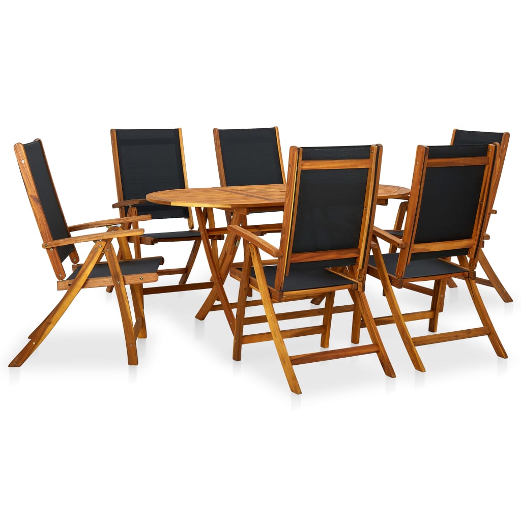 Berkfield 7 Piece Outdoor Dining Set Solid Acacia Wood
