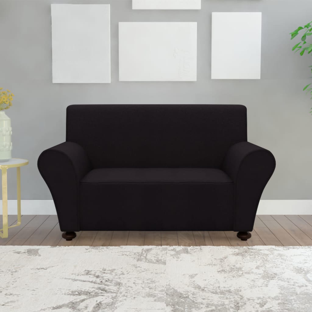Berkfield Stretch Couch Slipcover Black Polyester Jersey