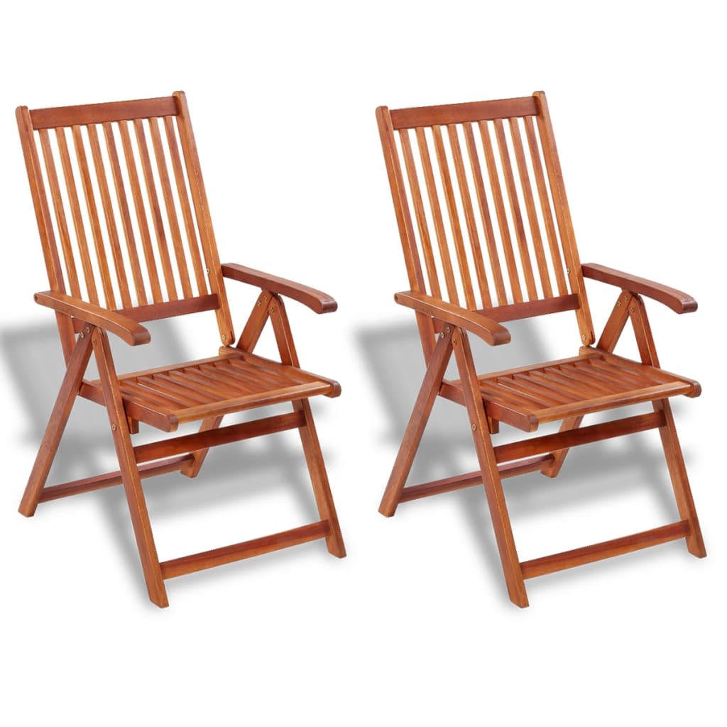 Berkfield Folding Garden Chairs 2 pcs Solid Acacia Wood Brown