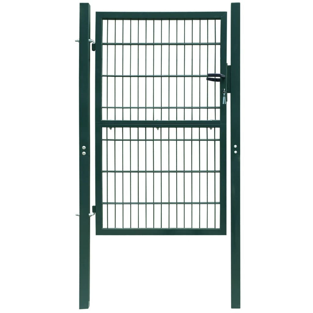 Berkfield Fence Gate Steel 106x248 cm Green
