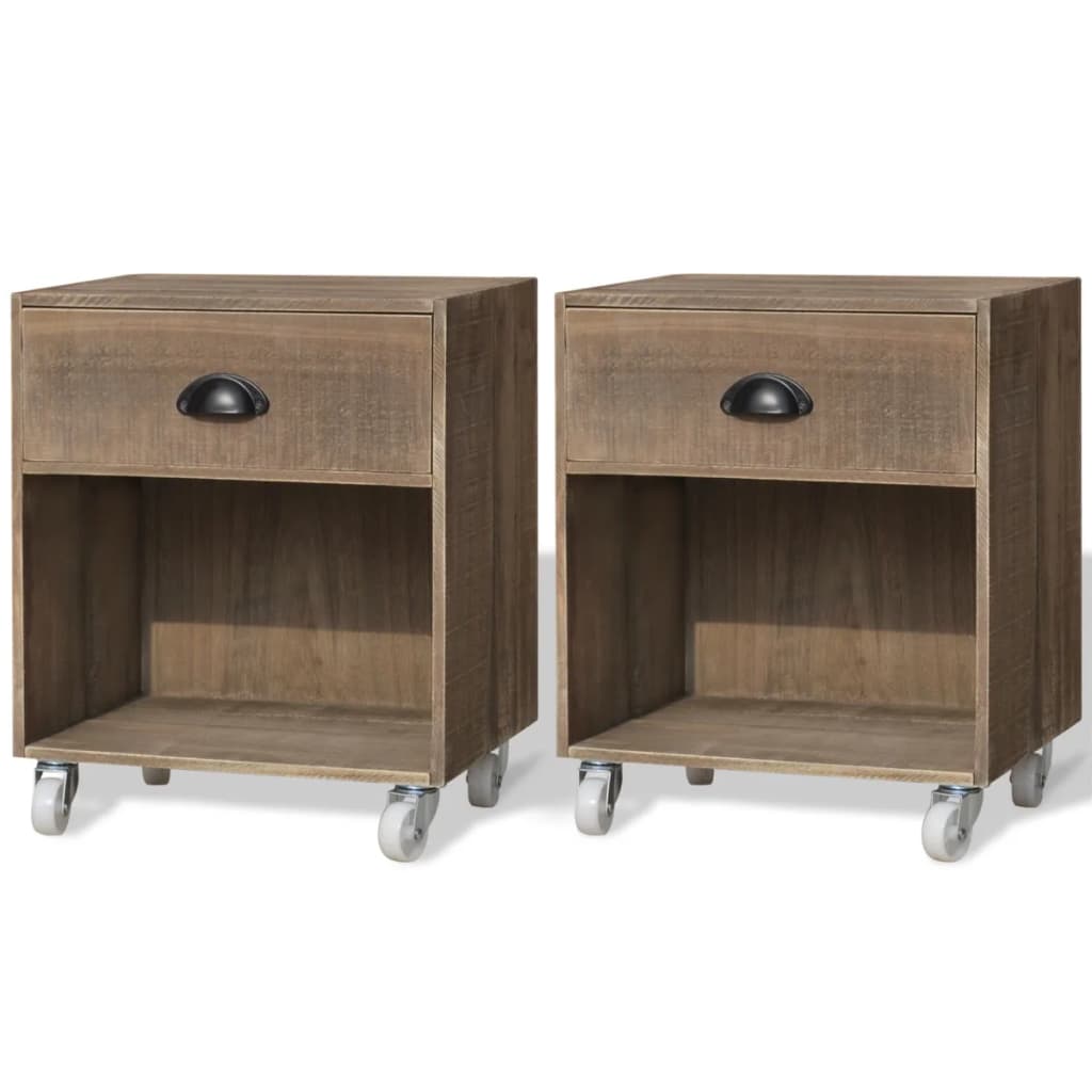 Berkfield Nightstand 2 pcs Brown Solid Wood