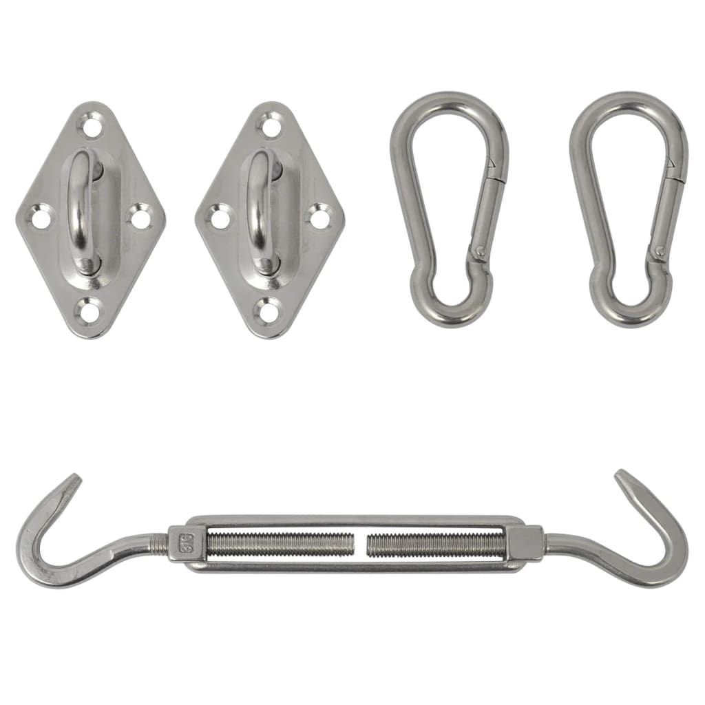 Berkfield Five Piece Sunshade Sail Mounting Kit Stainless Steel