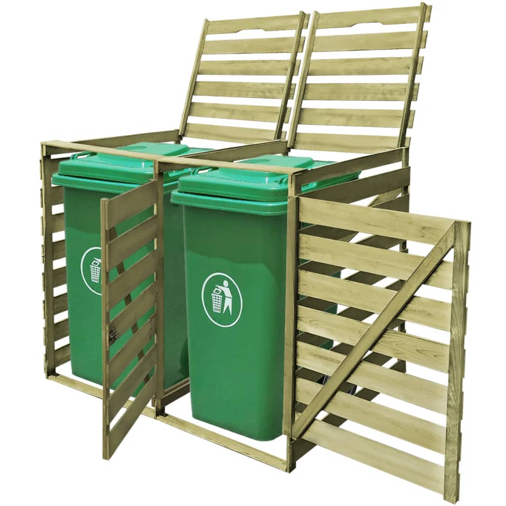 Berkfield Double Wheelie Bin Shed 240 L Impregnated Wood