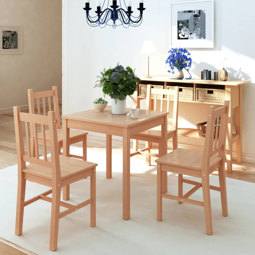 Berkfield Five Piece Dining Set Pinewood