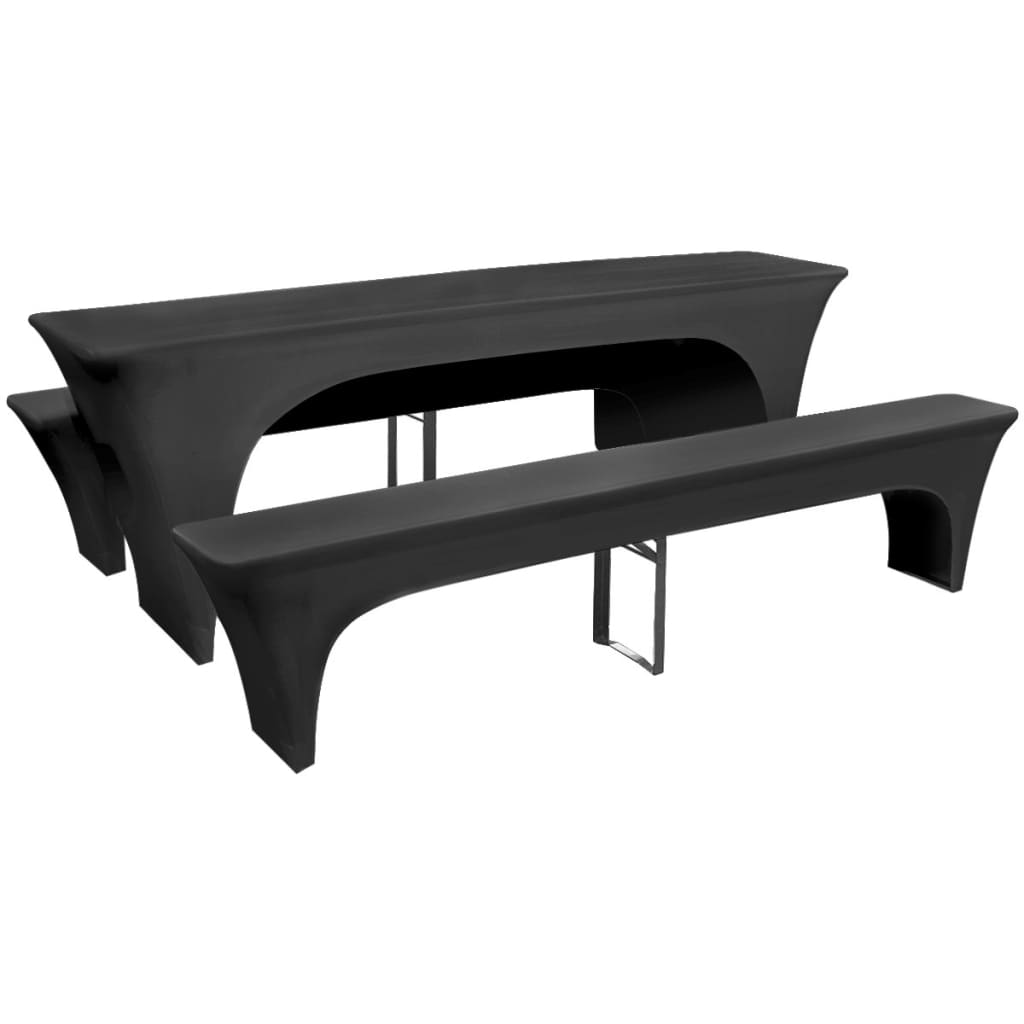 Berkfield Three Piece Slipcover for Beer Table/Benches Stretch Anthracite