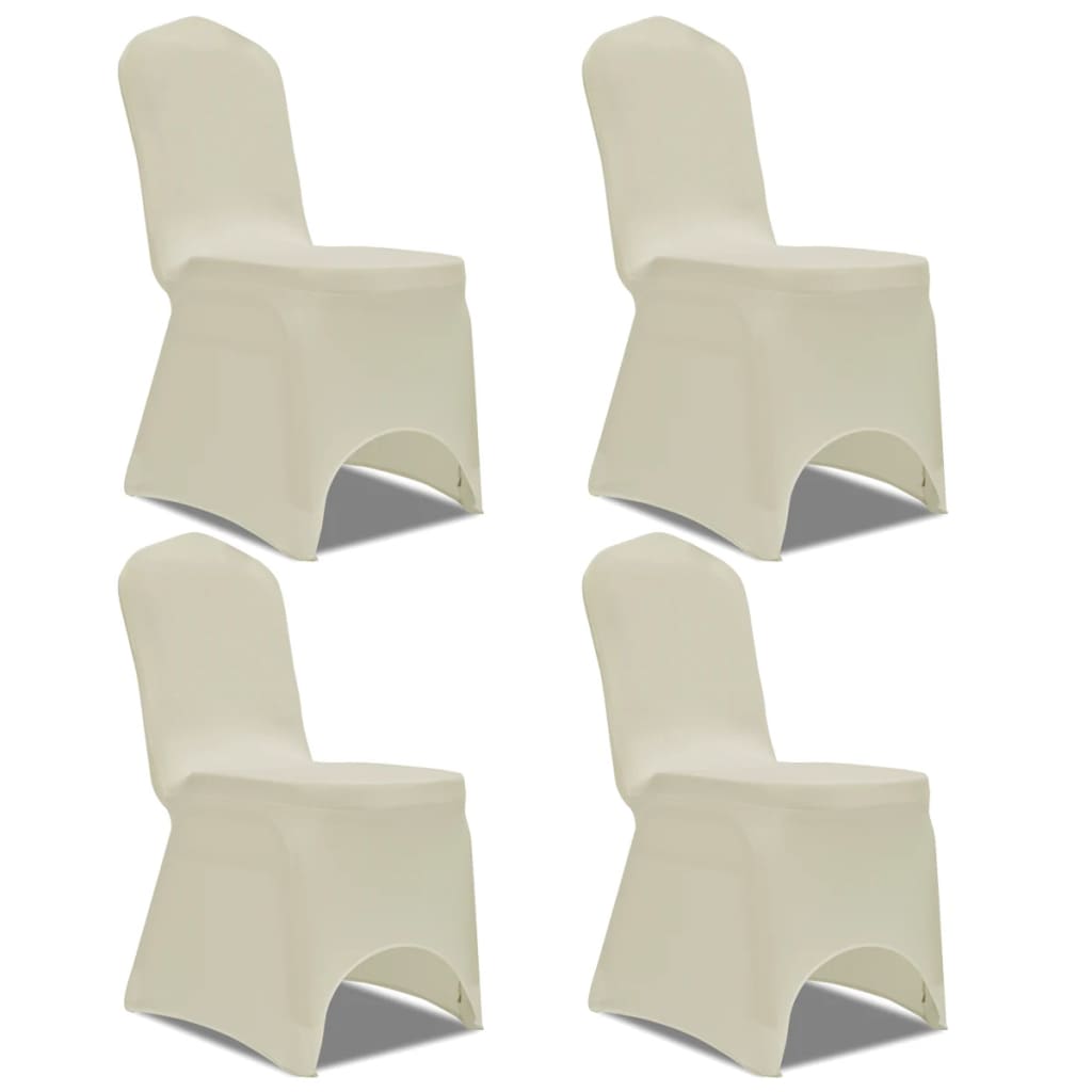Berkfield Stretch Chair Cover 4 pcs Cream