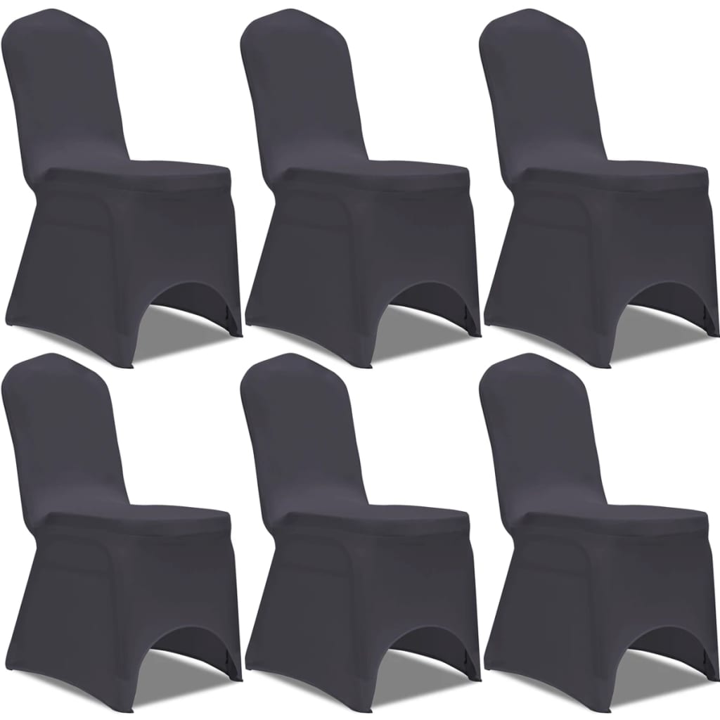 Berkfield Stretch Chair Cover 6 pcs Anthracite