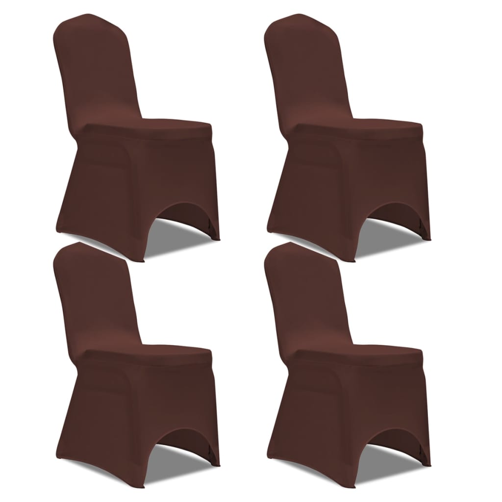 Berkfield Stretch Chair Cover 4 pcs Brown