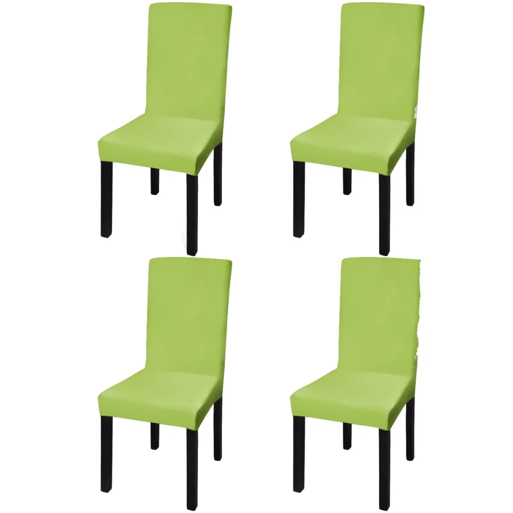 Berkfield Straight Stretchable Chair Cover 4 pcs Green