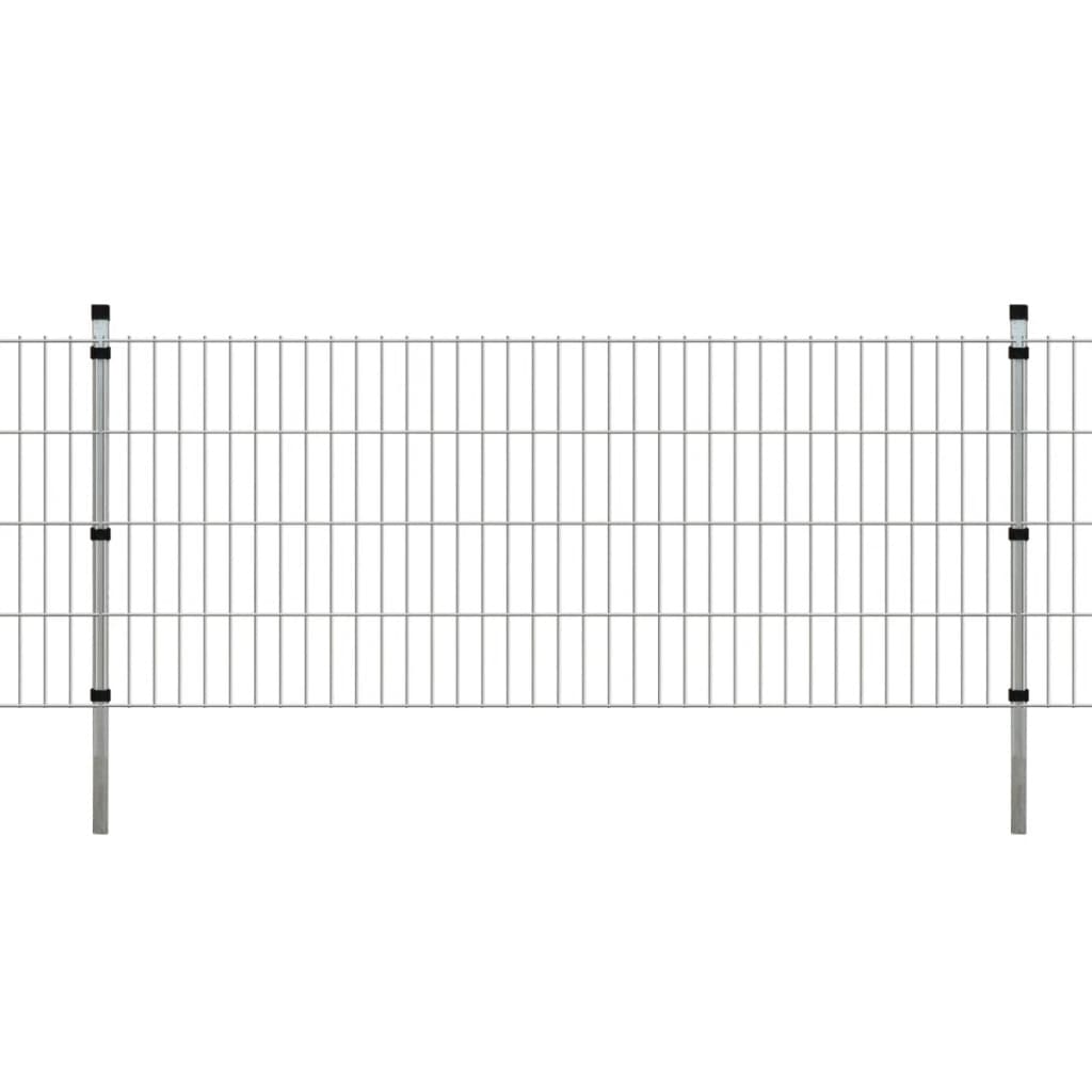 Berkfield 2D Garden Fence Panel & Posts 2008x830 mm 2 m Silver