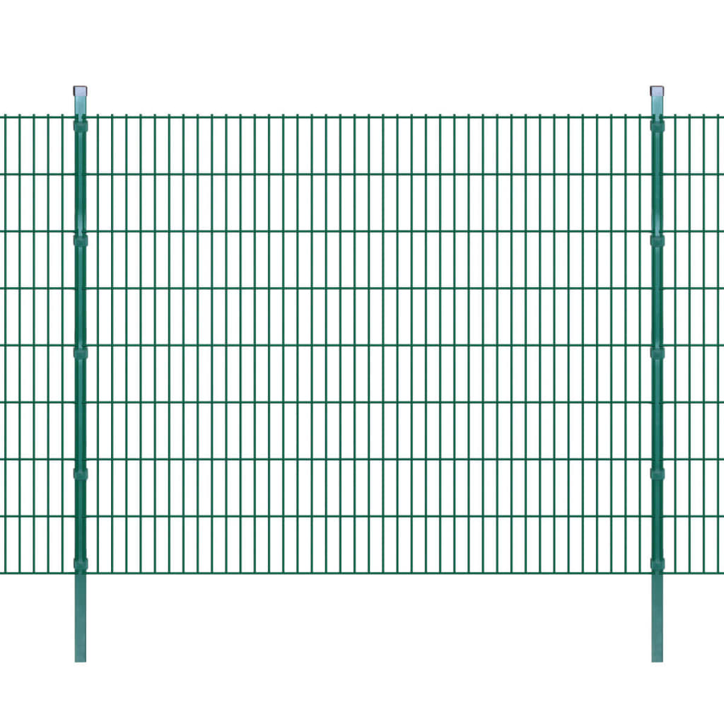 Berkfield 2D Garden Fence Panels & Posts 2008x1630 mm 4 m Green