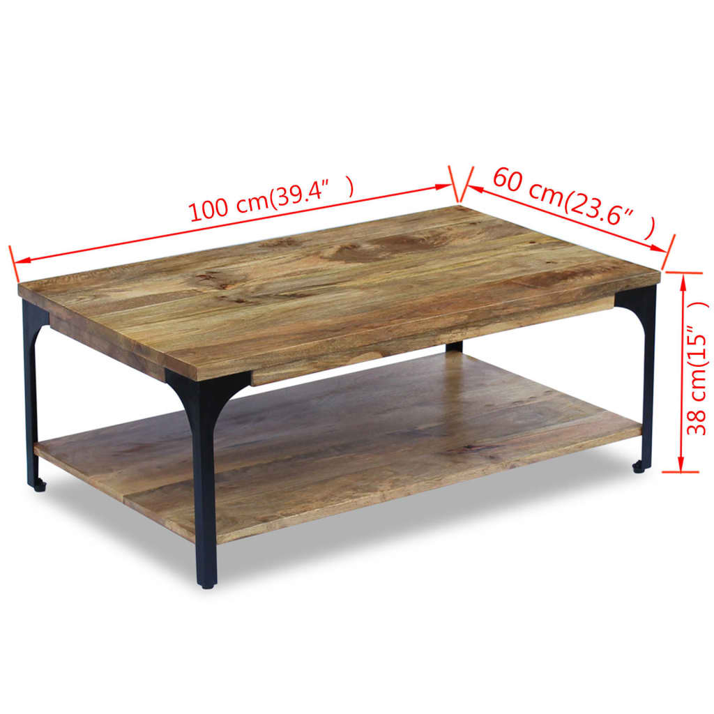 Berkfield Coffee Table Mango Wood 100x60x38 cm
